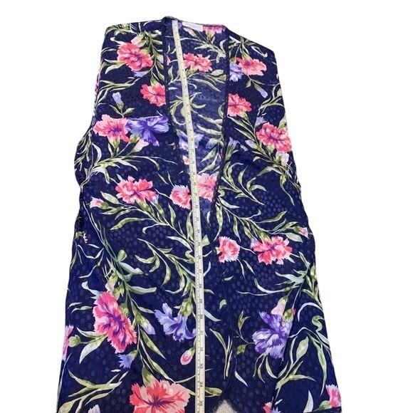 Vintage Lucie Ann II Floral Lacey Lingerie Robe Kimono Made in USA Size Medium - Picture 13 of 14